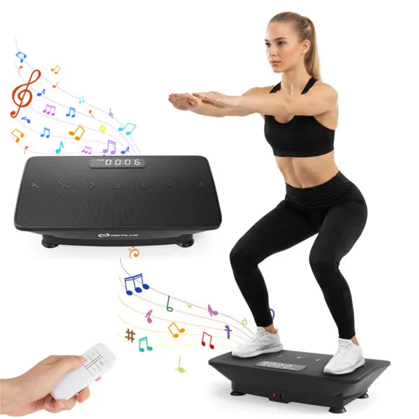 Black Full Body Vibration Plate Exercise Machine