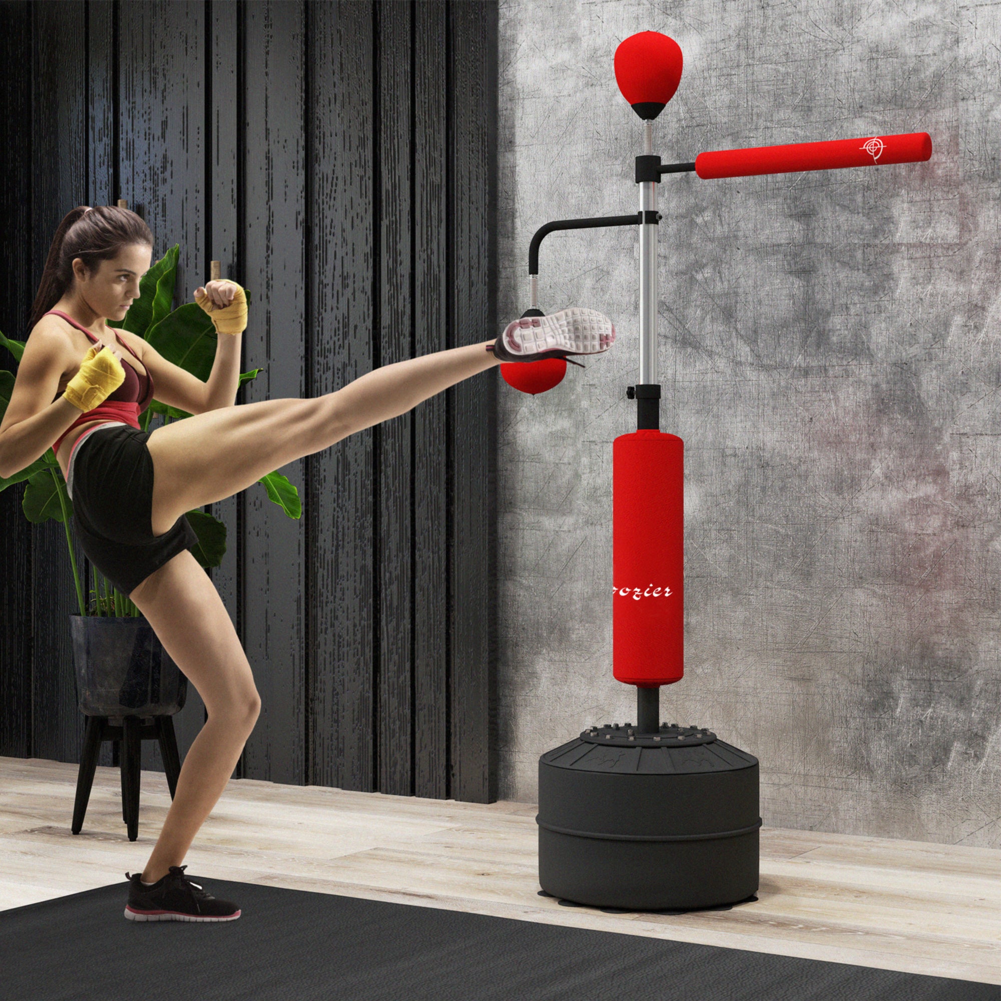 4-in-1 Boxing Punching Bag Stand With 2 Speedballs