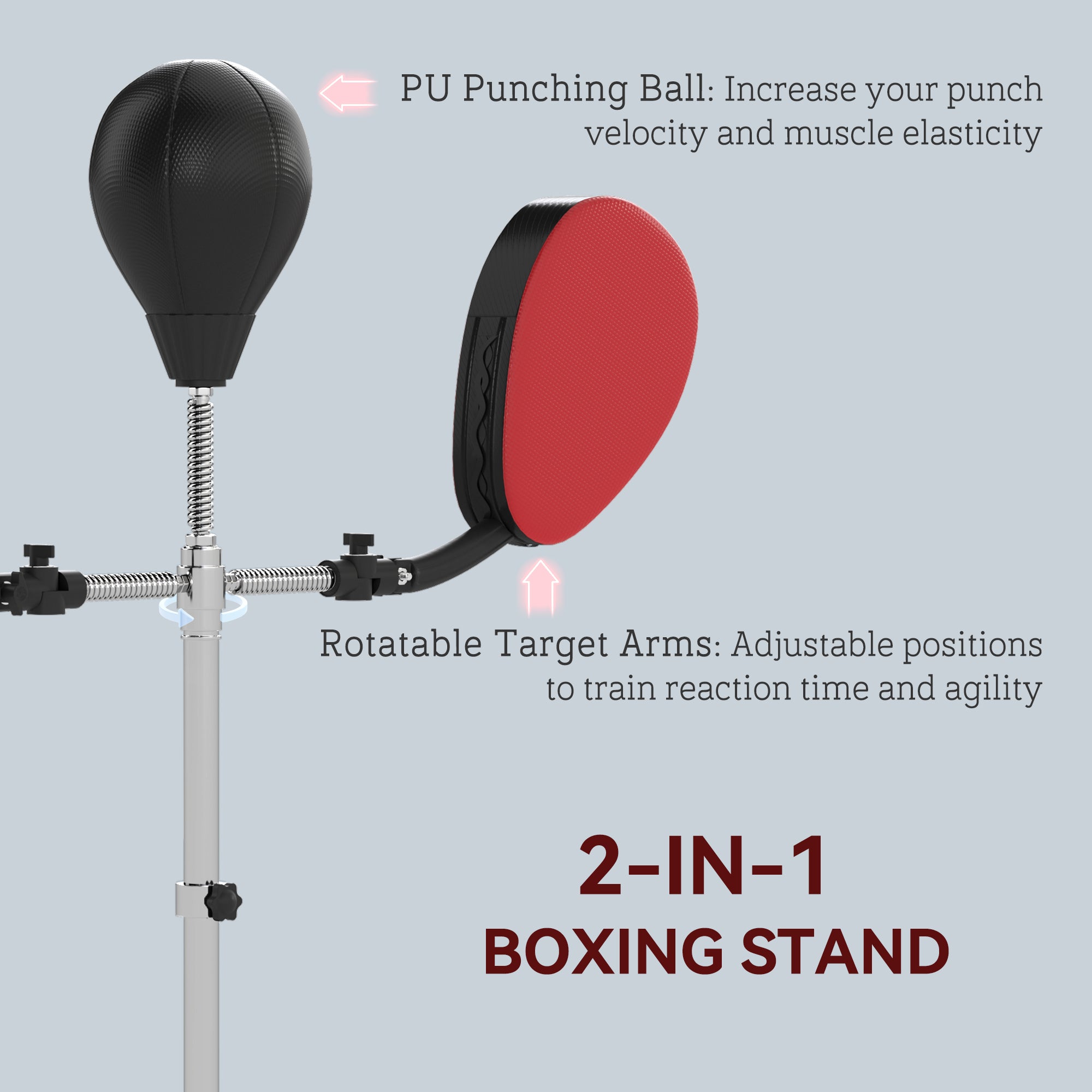Adjustable Height Punching Speed Bag with 2 Target Arms