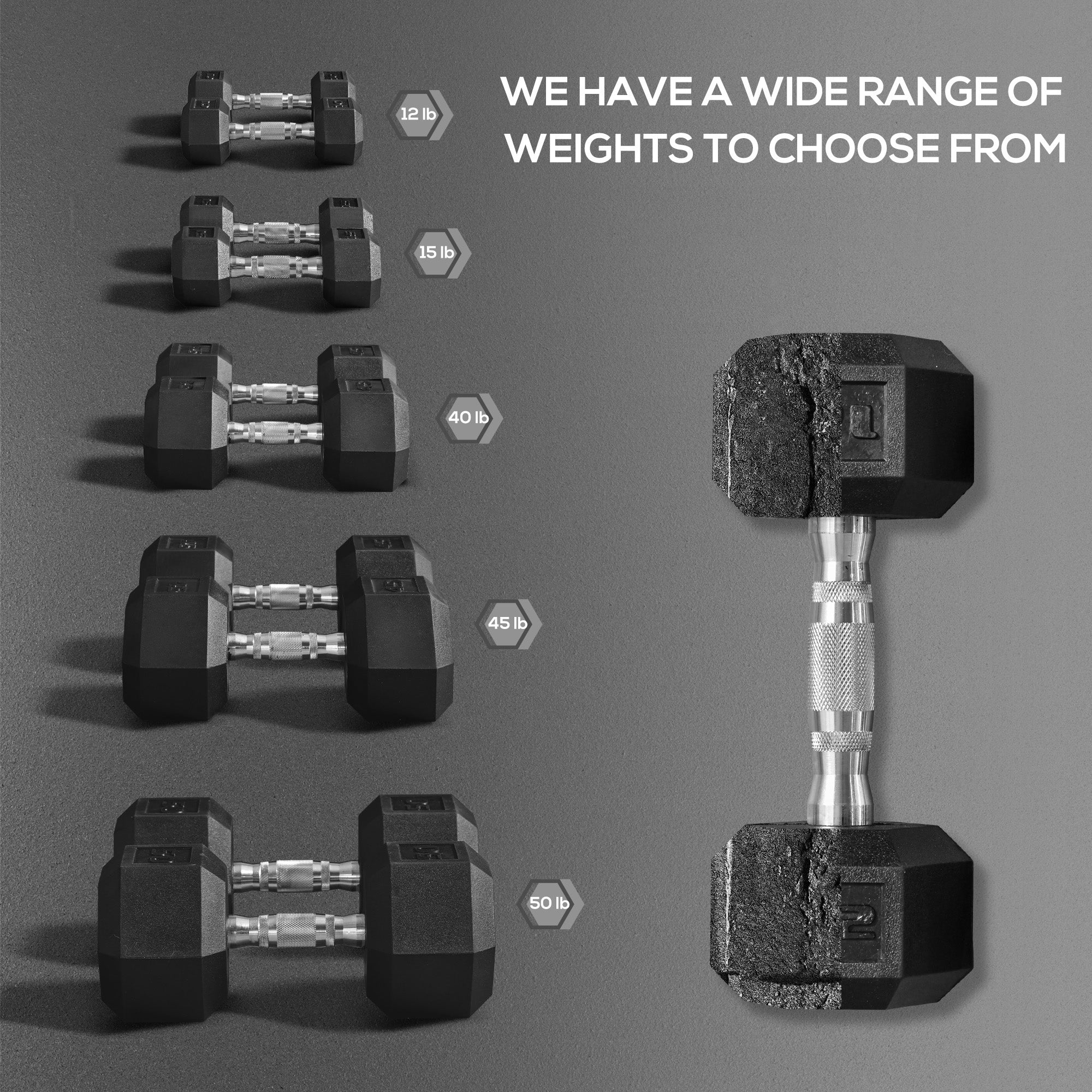 2 x 15 lbs Hex Dumbbell Set of 2
